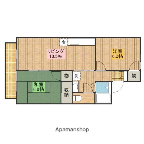 プレミールハイツ弐番館(2LDK/1階)の間取り写真