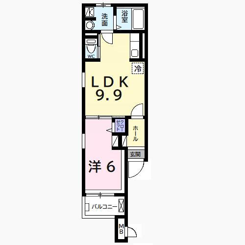 アームズ木更津(1LDK/2階)の間取り写真