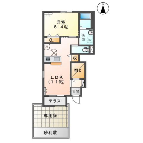 サンセリテ(1LDK/1階)の間取り写真