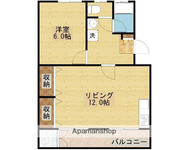 デュアルコート君津三直(1LDK/3階)の間取り写真