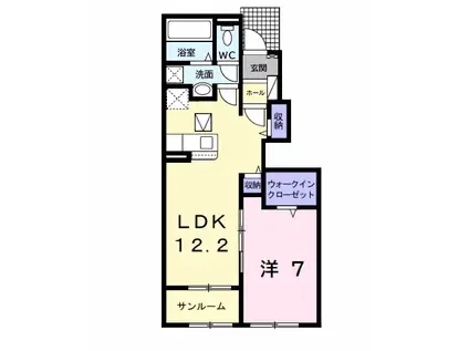 ベル・ウッド富津 Ⅱ(1LDK/1階)の間取り写真