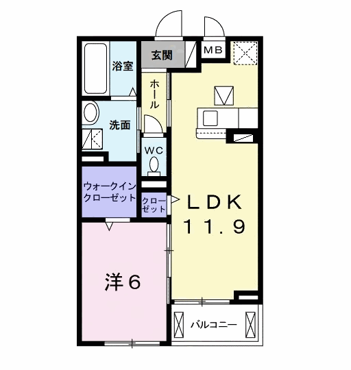 プレステージア木更津(1LDK/1階)の間取り写真