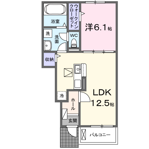 ヒカルサ富津Ⅱ(1LDK/1階)の間取り写真