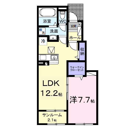 マウント シティⅡ(1LDK/1階)の間取り写真