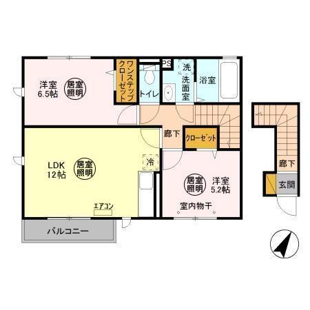 ソシアB(2LDK/2階)の間取り写真