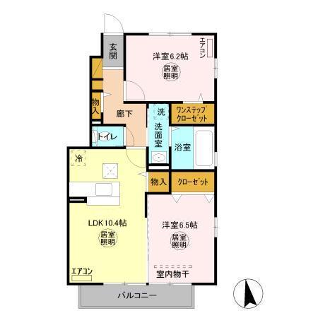 ピースオーシャン 1階階 間取り