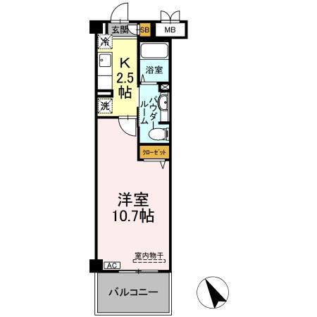 モントワール長浦(ワンルーム/2階)の間取り写真