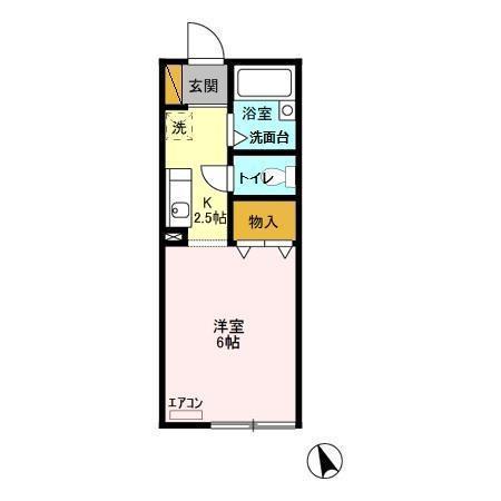 ウィンヒル373(1K/1階)の間取り写真