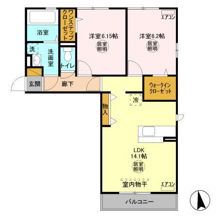 DOLCE (2LDK/2階)の間取り写真