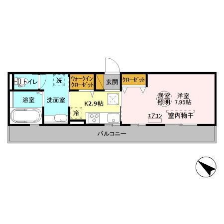 PEGASUS OKUBO(1K/1階)の間取り写真