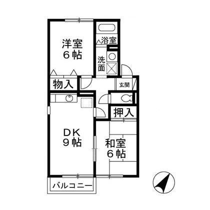 リヴェール(2LDK/1階)の間取り写真