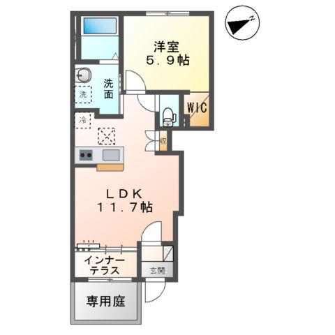 イノベスタ(1LDK/1階)の間取り写真