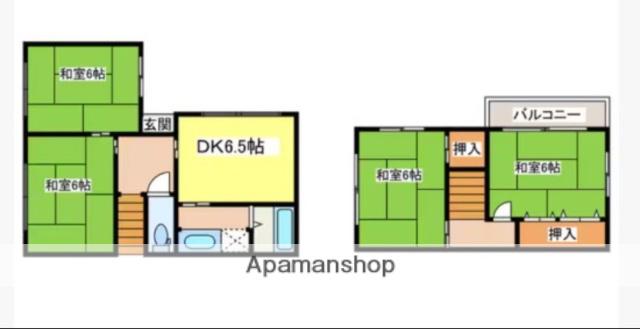 千葉県袖ケ浦市 2階建 築51年(4DK)の間取り写真