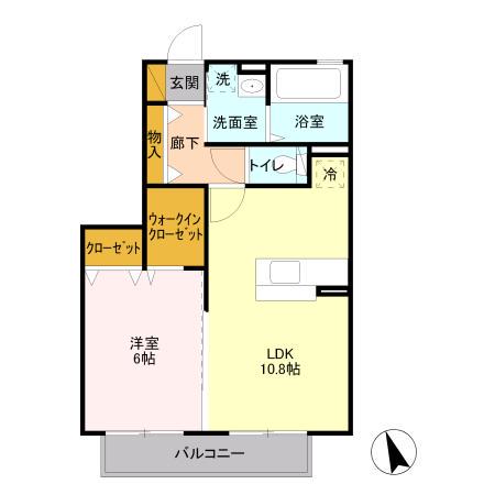 ル・ソレイユ(1LDK/1階)の間取り写真