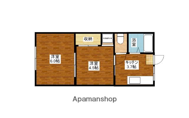 シーサイド朝日 Ⅲ(2K/2階)の間取り写真