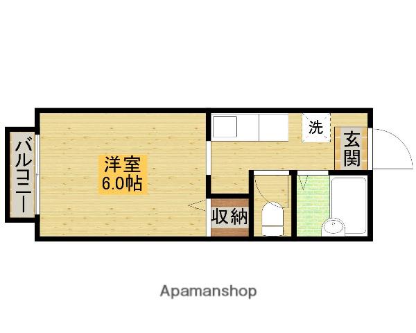 コーポフカワ(ワンルーム/2階)の間取り写真