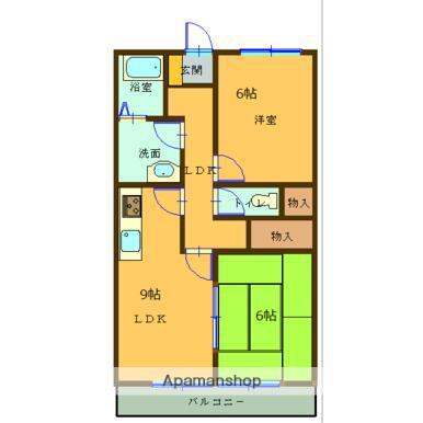 アルスコンドウ7番館(2LDK/2階)の間取り写真