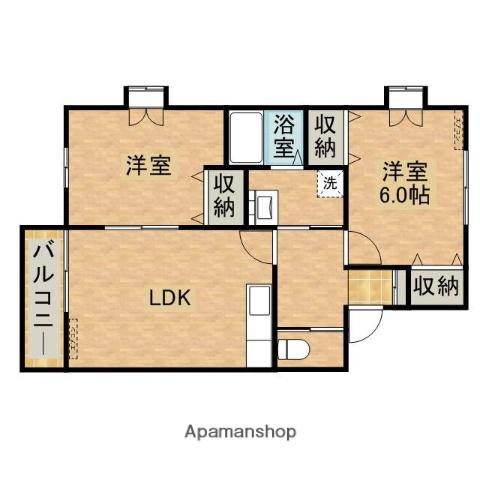 新袖ガーデンハイツA(2LDK/1階)の間取り写真