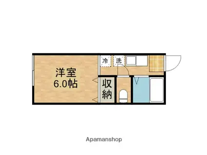エスポワール清見台東(ワンルーム/1階)の間取り写真
