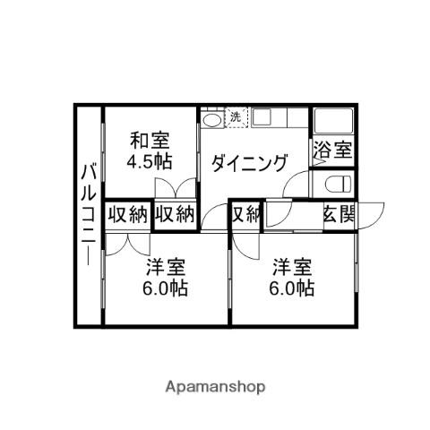 メゾンハーバー蔵波(3DK/1階)の間取り写真