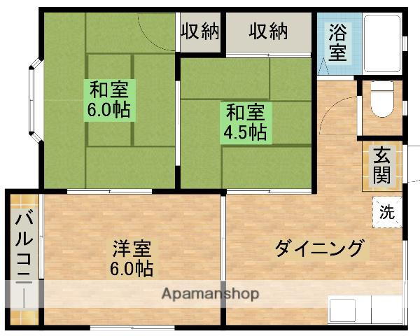 コーポアザレア(3DK/1階)の間取り写真