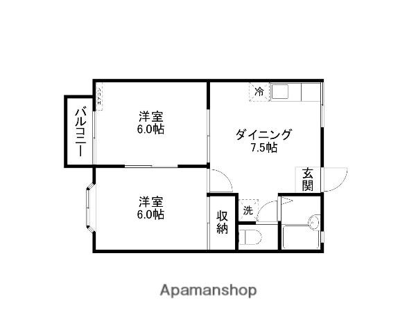 ハイムロワジュール(2DK/2階)の間取り写真