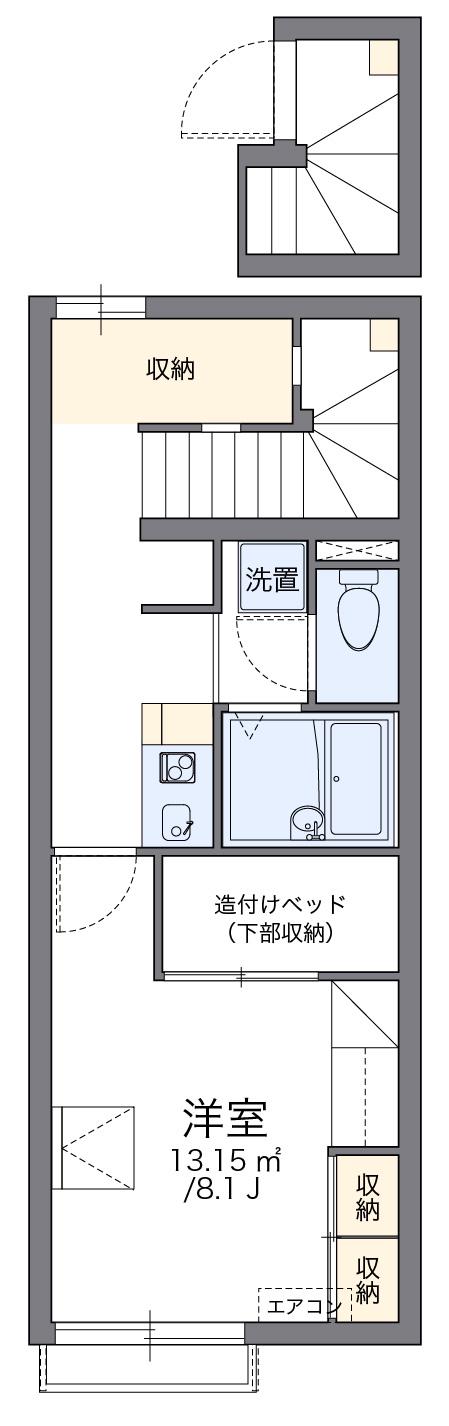 レオパレスハヅキ木更津(1K/2階)の間取り写真