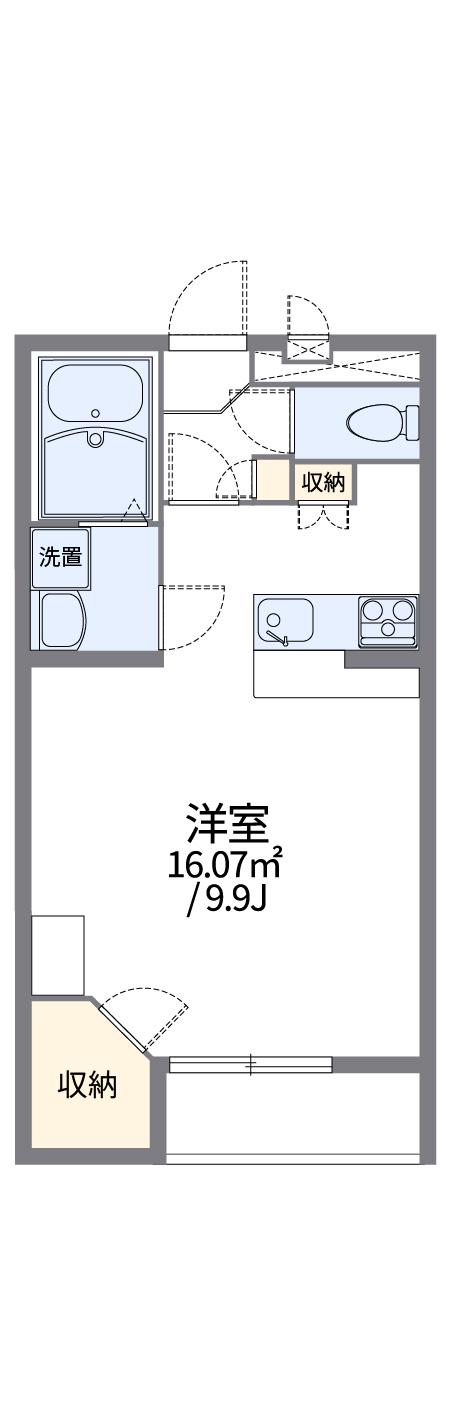 レオパレスフルーハイツ(1K/1階)の間取り写真