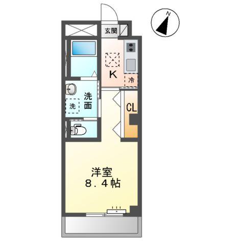 パルフェ(1K/1階)の間取り写真