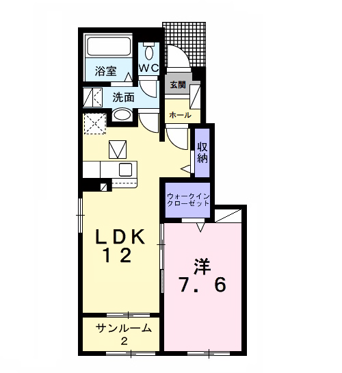 パピィ エースリー(1LDK/1階)の間取り写真