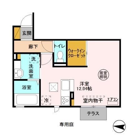 ルミウス(ワンルーム/1階)の間取り写真