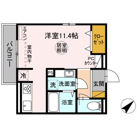 フランボワーズ中島(ワンルーム/2階)の間取り写真