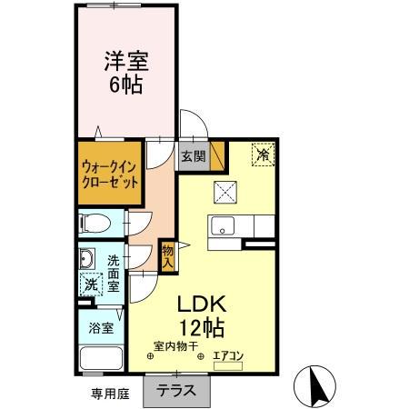 美咲ヶ丘SAKURA2008(1LDK/1階)の間取り写真
