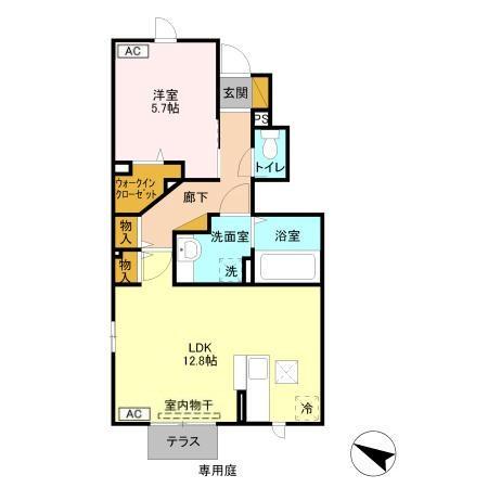 コンフォレスト(1LDK/1階)の間取り写真