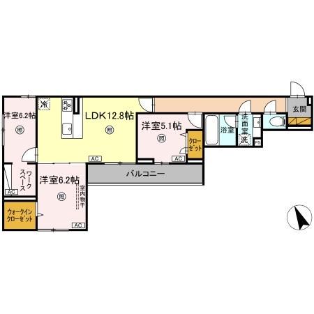 D-KISARIA EI(3LDK/2階)の間取り写真