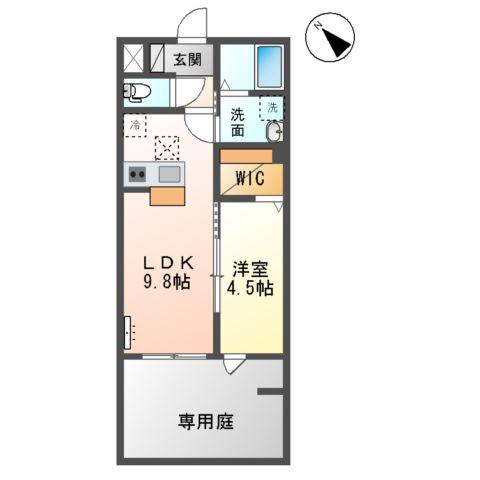 コンフォール(1LDK/1階)の間取り写真