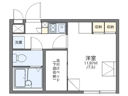 レオパレス新柏(1K/2階)の間取り写真