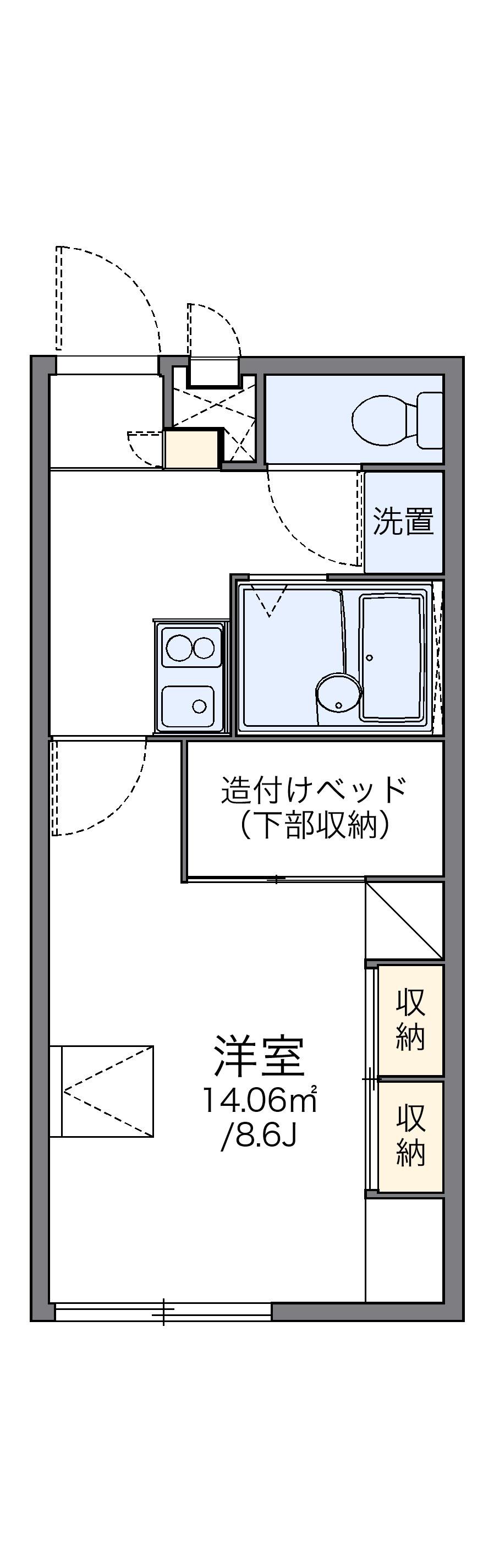 レオパレスプルミエ(1K/2階)の間取り写真