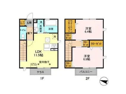 グレイスヒルⅡ(2LDK)の間取り写真