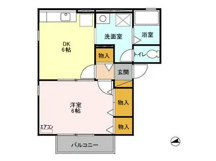 パティオ新松戸(1DK/1階)の間取り写真