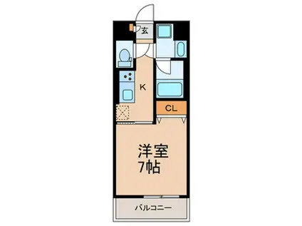 H&K KASHIWA HILLS(1K/7階)の間取り写真