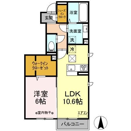 ペアージュ Ⅱ(1LDK/1階)の間取り写真