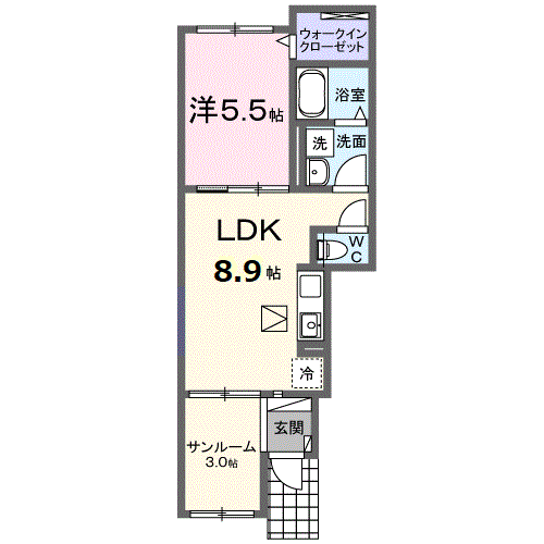 コンフォールGR Ⅰ(1LDK/1階)の間取り写真