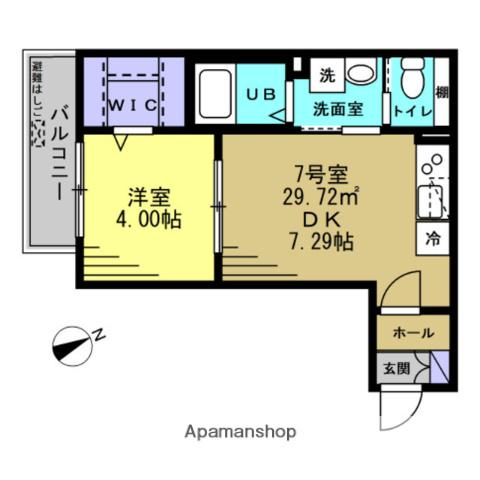 コンフォーティア(1DK/1階)の間取り写真