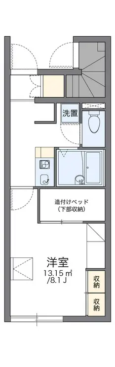 レオパレスアンオゥル 1階階 間取り