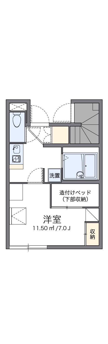 レオパレスカワシマⅡ(1K/1階)の間取り写真