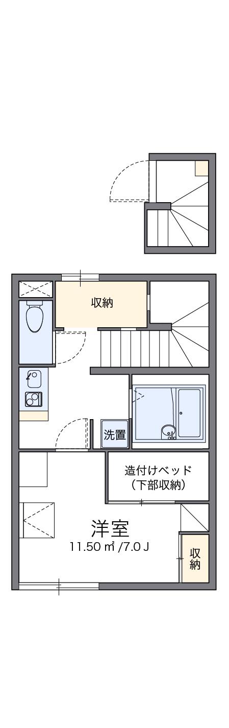 レオパレスカワシマⅡ(1K/2階)の間取り写真