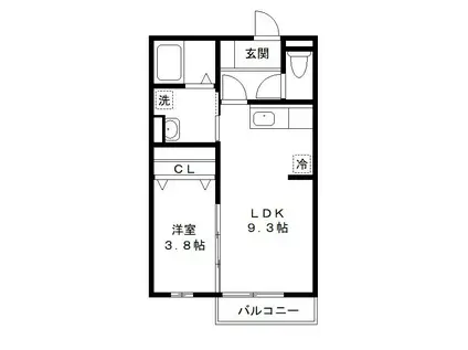 TYSワン(1LDK/1階)の間取り写真