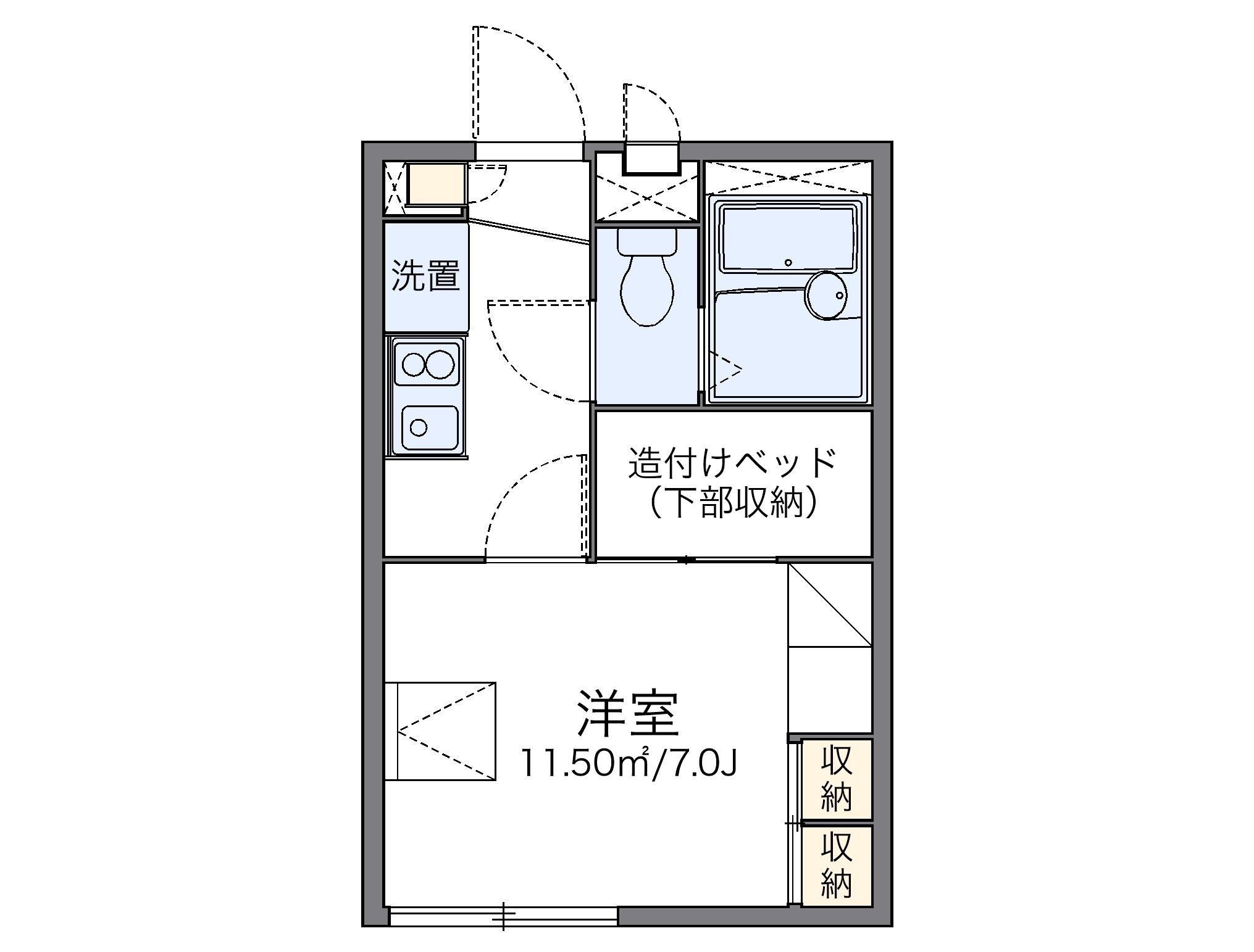 レオパレス二ツ橋(1K/2階)の間取り写真