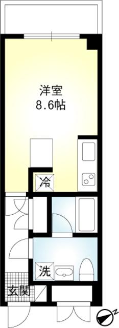 ダイワティアラ津田沼Ⅵ(ワンルーム/1階)の間取り写真